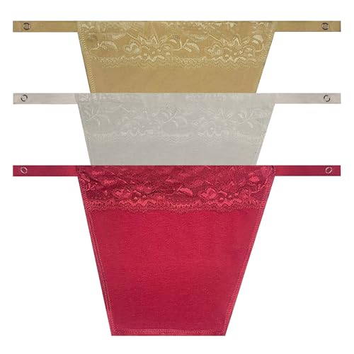 Image of Cotton Clip-on Mock Lace Camisole for Women,Deep Neck Cleavage Cover Cami Secret