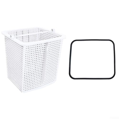 Honseadek Ersatzkorb mit Deckeldichtung für Hayward Super Pump SPX1600M SPX1600S – Weißer Kunststoff-Filterkorb und schwarze Dichtung für Poolpumpenausrüstung