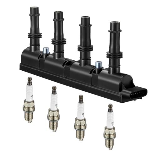 Image of UF669 Ignition Coil & XP3922 Iridium Spark Plug Kit - Misfire Fix for Buick Encore, for Chevy Cruze Limited Sonic Trax 1.4L 1.8L L4- Replaces D521C 55577898 (1 Coil+4 Plugs)