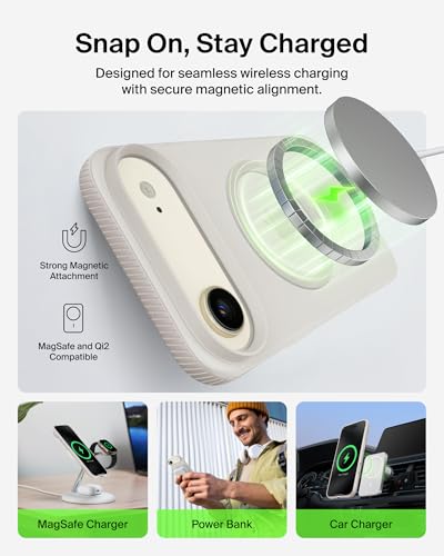 Image of Belkin Case for iPhone MagSafe Compatible - SheerForce Magnetic Phone Cover - Slim, Shockproof, Anti-Yellowing, Drop Protection - Sand