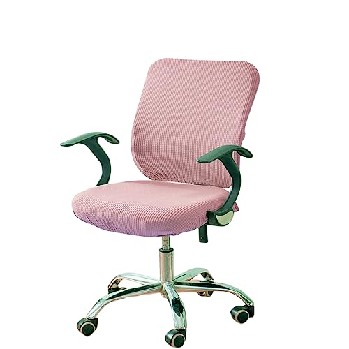 OQHAIR 2 Piezas Funda de Silla de Oficina Spandex Estirable Funda de Silla de Oficina Desmontable Lavable Antipolvo Funda de Silla de Oficina Protector de Muebles -Rosa