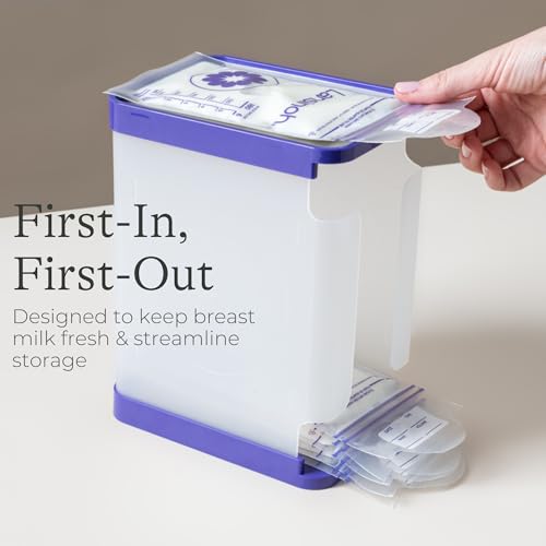 Image of Lansinoh Breastmilk Freeze & Store Starter Pack - Breastmilk Storage Container with Quick-Freeze Tray, Stores 10 Bags + 100 Count 6 oz Breastmilk Storage Bags, Baby Feeding Essentials