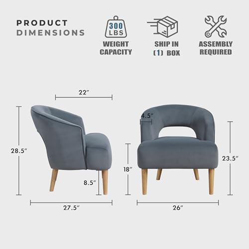 Sillón con brazos terciopelo moderno gris oscuro miniatura 2