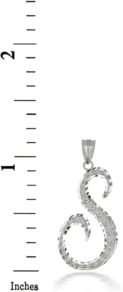 Claddagh Gold Certified Sterling Silver Script Initial Letters A-Z Pendant Charm Necklace - Image 2