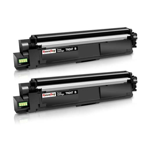 HenceBuy TN243CMYK Negro Cartucho de Tóner para Brother TN243 TN243BK TN247 TN 247BK Toner para DCP L3550CDW MFC L3750CDW MFC L3770CDW MFC L3710CW HL L3210CW HL L3230CDW HL L3270CDW (2 Negro)