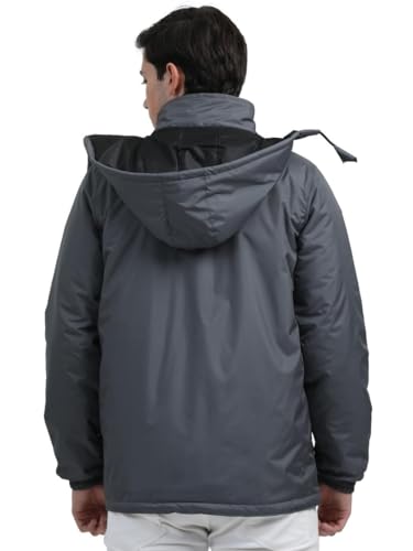 Image of Men's Waterproof Winter Jacket | Reversible & Removable Hood | 99% Water-Resistant | Heavy-Duty Warm Jacket with 4 Pockets