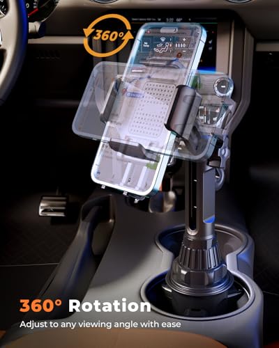 Car Cup Holder Phone Mount - Adjustable Cupholder Cell Phone Holder for Smartphone iPhone 11 Pro/XR/Xs/XS Max/X/8/7Plus/Galaxy/Xperia/Samsung