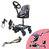 [Fácil desmontaje y montaje]: el montaje y desmontaje de la carriola es muy conveniente, el asiento es desmontable y se puede colgar en el mango cuando no se usa. Se puede utilizar como pedal o asiento, adecuado para niños de diferentes edades.