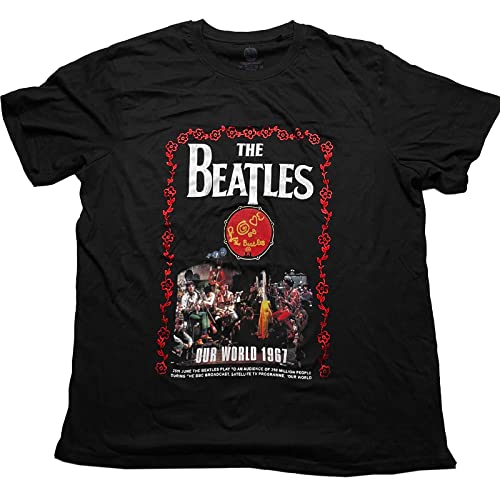 Rock Off The Beatles Our World 1967 Officiel T-Shirt Hommes Unisexe - Les Beatles, Paul McCartney, John Lennon, RIngo Starr, George Harrison Rock Off The Beatles Our World 1967 Officiel T-Shirt Hommes Unisexe