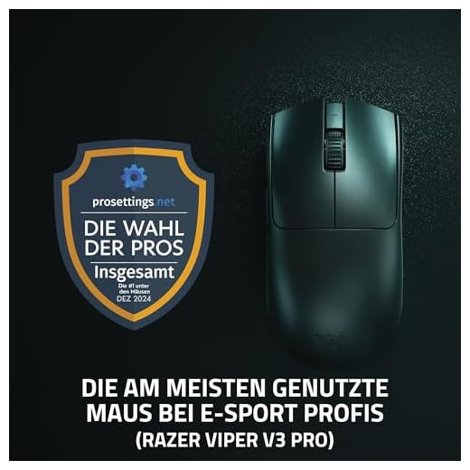 Razer Viper V3 Pro - Ultraleichte kabellose Esports Gaming-Maus (8k-Abrufrate, 54g leichtes Design, Focus Pro Sensor 35K DPI, HyperSpeed Wireless, 95 Stunden Akkulaufzeit) Schwarz