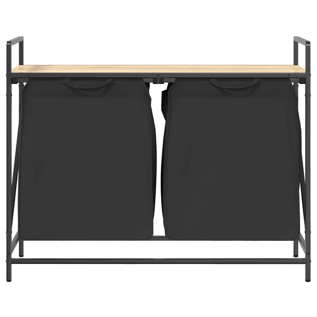 Cesto della Biancheria 2 Scomparti con Ripiano Rovere Sonoma,Forniture domestiche,Forniture Lavanderia,Cesti del bucato-859076