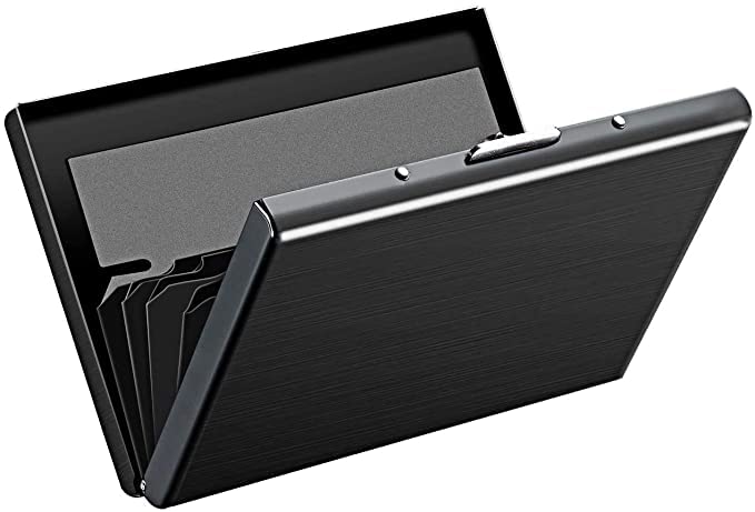Stealodeal Black RFID Blocking Steel Credit/Debit/ATM 6 Slots (Unisex) Card Holder