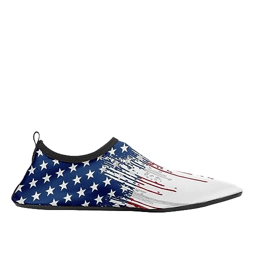 Customizable USA Flag Quick-Dry Water Shoes Stretch Fabric Slip-On Barefoot Beach Shoes Aqua Yoga Socks for Swim Surf4