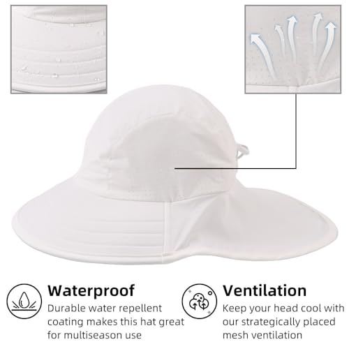 Toddler Summer Hat with Neck Flap Waterproof Kids Swim Hat Baby UV Protection Sun Hats Beach Cap for Boys Girls3
