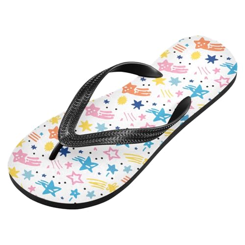 Star Shooting Star White Flip Flops for Beach Thong Sandals Anti-slip Lightweight Beach Shoes for Indoor Outdoor House2