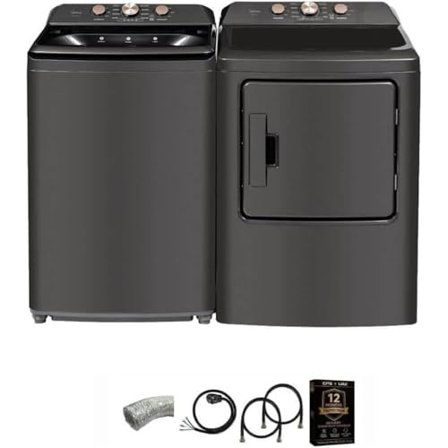 Midea MLTW41A1BGK1 Top Load Washer and Electric Dryer Laundry Pair Bundle 4.1 Cu Ft Washer 7 Cu Ft Dryer with Vent Pow