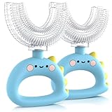 U Shaped Toothbrush - for Kids, Manual Whole Mouth Toddler Toothbrush Age 2-4 5 6 & up, Food Grade Soft Silicone Brush, 360° Oral Teeth...