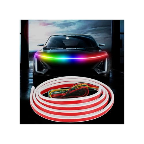 Car LED Hood Light Strip, 70 Inch 12V RGB APP Control Flexible Waterproof Daytime Running Lights with Turn Signal, Universal Bonnet Gap Glow Decoration Accessories for Cars, SUVs, Trucks