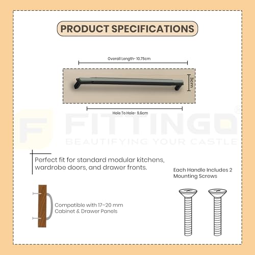 Image of 4 Inch Premium Cabinet Handles Zinc Alloy Material, 1341 Graphite Grey with Black, Durable Drawer Pulls for Kitchen Cabinets, Cupboards, Wardrobes & Furniture Hardware - Pack of 10