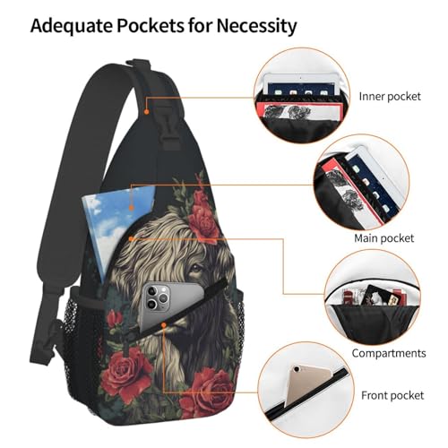 Mochila cruzada Yak Rose Pattern ligera para viaje unisex miniatura 4