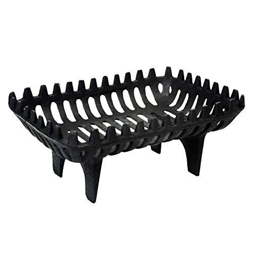 simpa Hamptons MEDIUM Black Fire Coal Log Grate Basket - Sturdy Fireplace Accessory - 16cm (H) x 27cm (W) x 38cm (L)