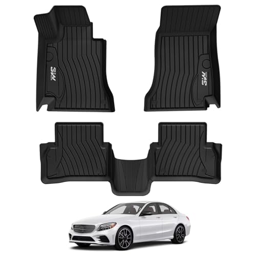 3W Floor Mats Compatible for Benz C-Class 2015-2021 (for Sedan Only) TPE All Weather Custom Fit Floor Liner for Benz C-Class 1st and 2nd Row Full Set Car Mats, Black 5. C-Class|15-21|Floor m