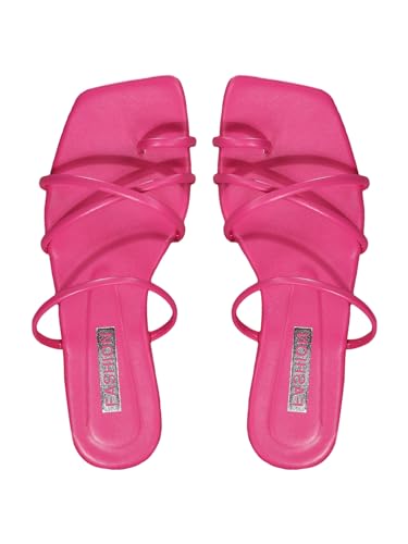 GORGLITTER Women's Cute Strappy Sandals Flat Sandals Toe Ring Summer Slide Sandal Slip on Flip Flops Vacation Trendy Sandals 2025