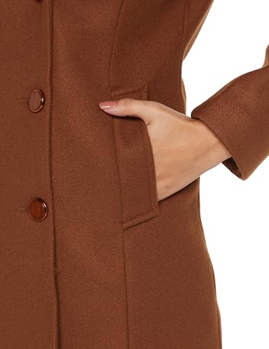 Image of Qube By Fort Collins Women's Semi-Long Tweed Coat with Knitted Finish - Elegant Winter Outerwear for Casual and Formal Looks