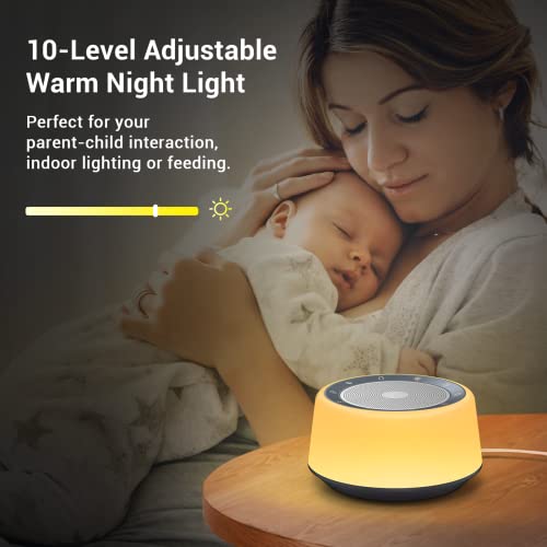 White Noise Machine With 30 Soothing Sounds And 7 Colors Warm Night Light For Sleeping, 5 Timers Portable Plug In Sound Machine For Baby, Adults #TOP1