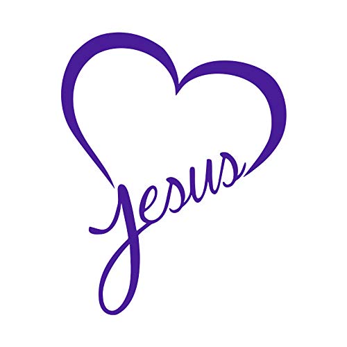 Jesus Heart Decal Vinyl Sticker Auto Car Truck Wall Laptop | Purple | 4