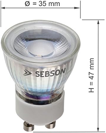 SEBSON® 4X GU10 3W LED, Warm White, 25W Replacement for Halogen, ø35mm, COB LED, Spotlight 46°