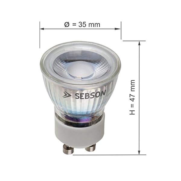 SEBSON LED Lampe GU10 warmweiß 3W, ersetzt 25W Halogenlampe, 35mm Durchmesser, 250lm, Spot 46°, 230V – Bild 4