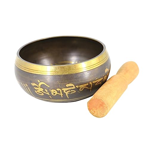 Meditations-Yoga-Klangbogen, buddhistische Klangschale, Schnitzschale, Gong-Schale, Hammer, Hartschale mit Schaumstoff, Klangschale, Meditations-Klangschale, Zen-Schüssel, Holzschlägel, Tibet-Holz