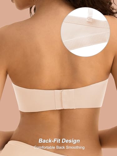 Wireless Strapless Bras for Women, S-2XL, Seamless Bandeau Bralette with Light Padding, Anti-Slip Tube Top Bra3