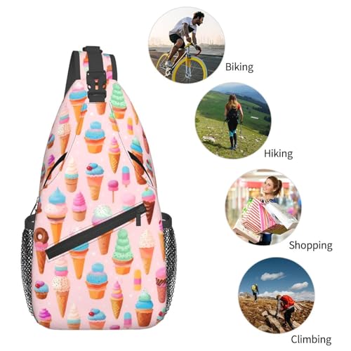 Mochila bandolera con estampado de helados para trekking miniatura 6