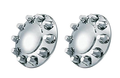 One Pair of ABS Chrome Front Wheel Axle Covers With Nut Cover 10 Lug