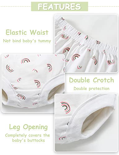 SEAUR Baby Girls Cotton Bloomers Toddler Cute Ruffle Diaper Cover Soft Assorted Underwear Breathable Panties 4 Pack3