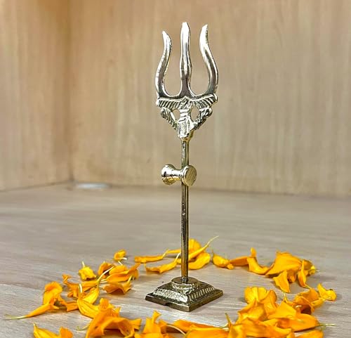 Craftsofindia® Brass Trishul for Pooja – 5.5 Inch Hindu Trident for Home Temple & Spiritual Décor | Mahadev Shiva Trishool for Puja & Protection