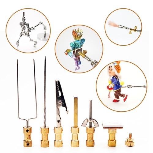 WLYPE Stop Motion Animation Kit with Stainless Steel Rig Arm & XY axis,with 5 Connectors,Claymation Rigging System for Clay Figurines/Models - Enhance Character Movement,Max Payload 200-300g(H:16cm)