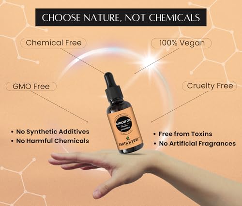 Image of Earth N Pure Apricot Oil (Khumani Oil) Cold Pressed, Natural and Therapeutic Grade 15 ml