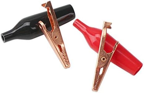 Alligator Clips, DROK 20pcs Insulated Electrical Test Kit 1.77"/45mm 10A Pure Copper Alligator Clip Crocodile Clamps Jumper Helper with Protective Insulation Cover
