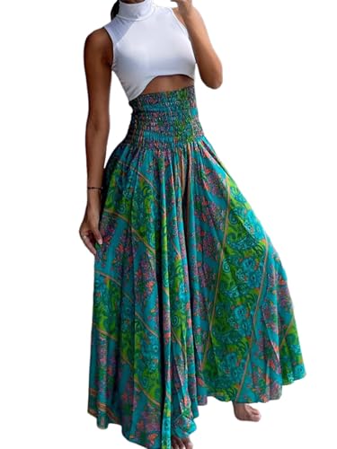 Women's Pencil Skirt 2024 Casual Floral Print A-Line Midi Summer Wardrobe, Type 19 (XL)2