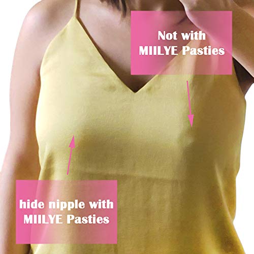 Nipple Covers for Women, MIILYE Adhesive Nipplecovers Reusable Breast Petal Silicone Pasties (Silicone Pasties-3.3" /8.5cm)