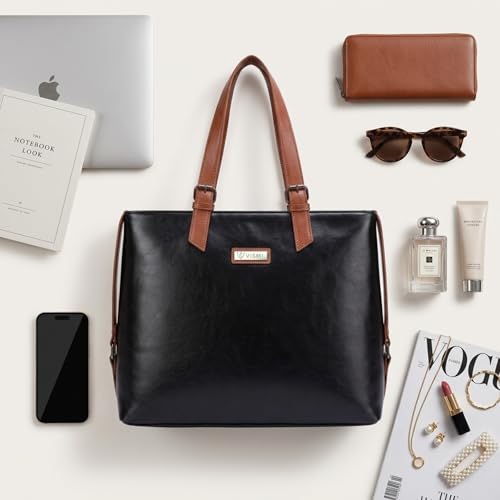 Image of VISMIINTREND Stylish Leather Office Laptop Tote Bag for Women| Shoulder Work Hand Bags for Women | College Bag for Girls | Fits 13 inch,14 inch, 15.6 inch Macbook Laptops
