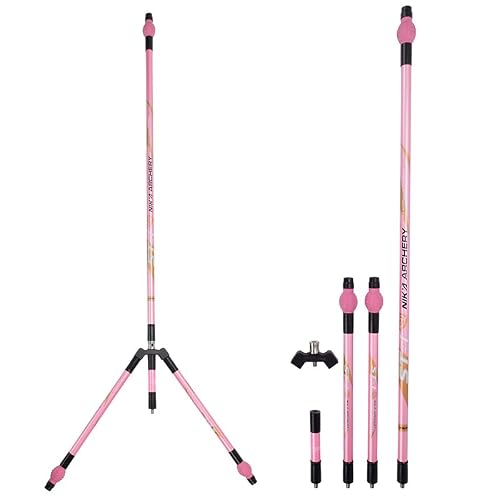 ZSHJGJR Archery Balance Bar Set 5/12/30 inch Carbon Fiber Bow Stabilizer Kit Includes Main Rod Side Rod Extend Rod with Rubber Stabilizer Ball & Counter Weight for Recurve Bow & Compound Bow (Pink)