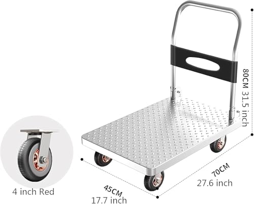 Chariot à plateforme en acier robuste avec plateau mobile - 3