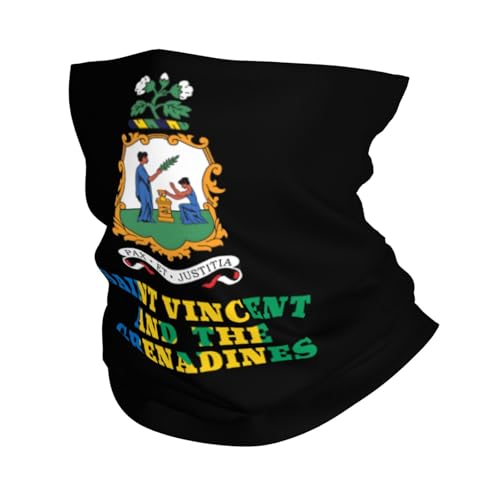 Saint Vincent And The Grenadines National Emblem Balaclava Bandana Neck Gaiter Face Mask For Men Women Shield Scarf Face Mask Seamless Uv Protection For Motorcycle Cycling Riding Running Headbands