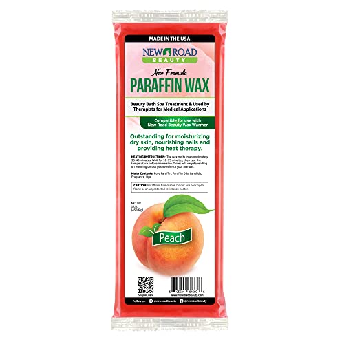 New Road Beauty - Paraffin Wax Refills for Paraffin Bath Wax Warmer, for Dry Skin on the Hands, Feet, Elbows, Peach, Pack of 1