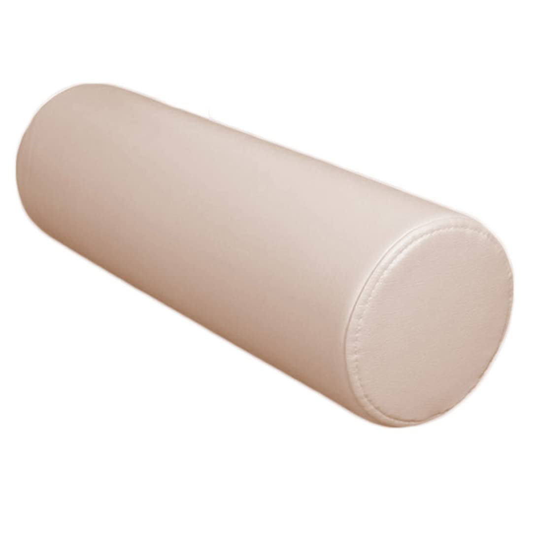 GGoty Round Bolster Pillow Soft Sofa Armrest Cushion,Waterproof PU Round Roll Cylinder Cushion,Headboard Pillow Long Sleeping Cushion (20 * 80cm,Beige)