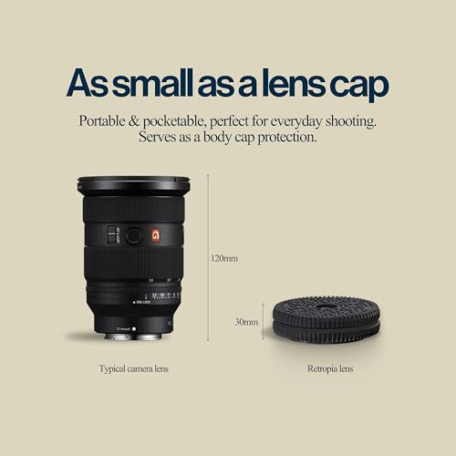 Image of Original Retropia Repurposed Disposable Camera Mirrorless Lens | Unlimited Film-Look Photos | Compact Pancake Lens, 32mm Focal Length & Fixed f /11 Aperture (Canon RF-Mount Mirrorless Compatible)